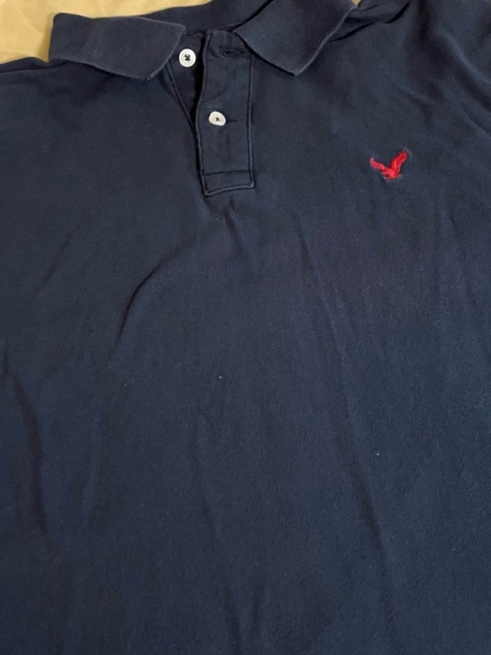 American Eagle Outfitters Navy Polo with Red Logo